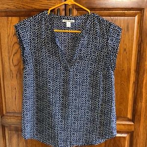 Women’s Navy Blue and White Blouse